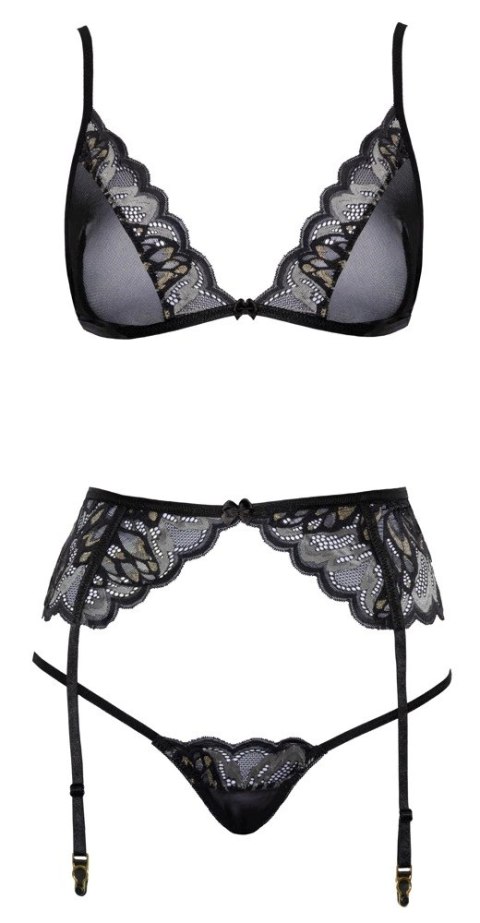 Kissable Komplet Bielizny Koronkowej L/XL z Pasem do Pończoch