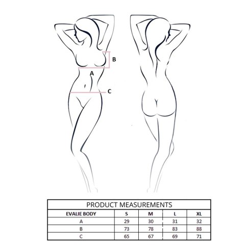 PASSION Evalie Body Koronkowe Czerwone L/XL Eleganckie