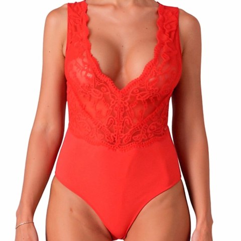 PASSION Evalie Body Koronkowe Czerwone L/XL Eleganckie