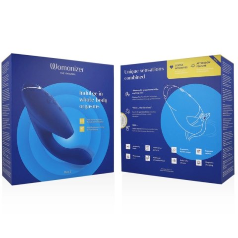 Womanizer Duo 2 Blue - Innowacyjny model z technologią powietrzną, silikonowy