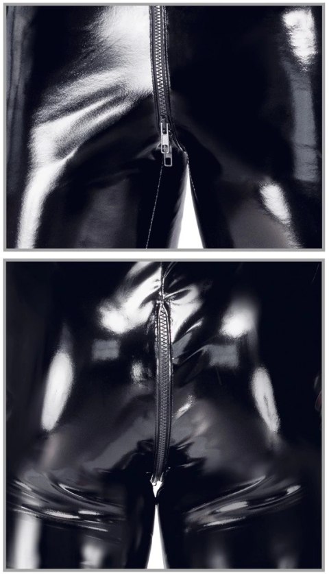 Black Level Playsuit męski winylowy czarny 2XL z 3-kierunkowym zamkiem