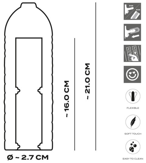 Suck-O-Mat 3 Wymienny Rękaw Performance L Silikonowy 21 cm