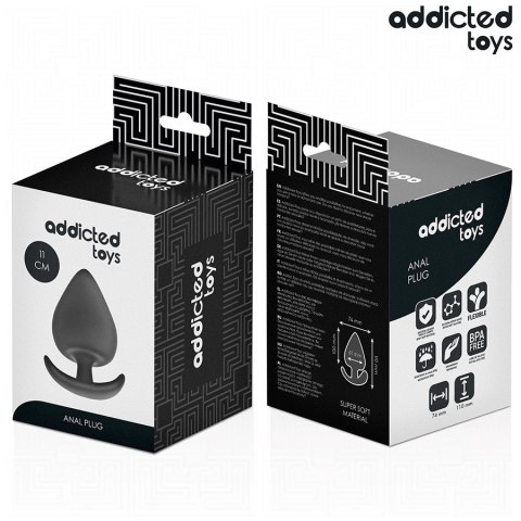 Addicted Toys Korek anatomiczny XXL 11 cm silikonowy, czarny