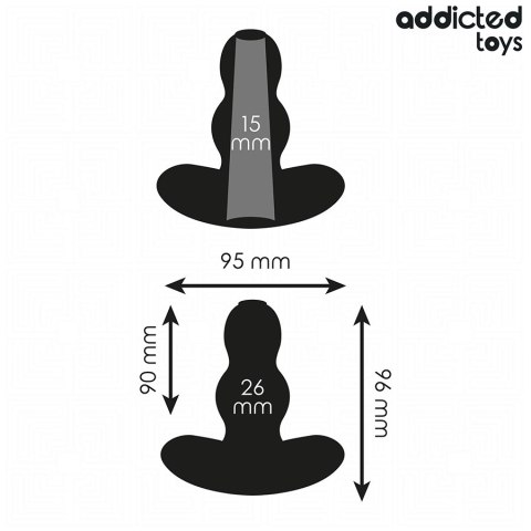 Addicted Toys Korek anatomiczny pusty M silikonowy 9,6 cm czarny