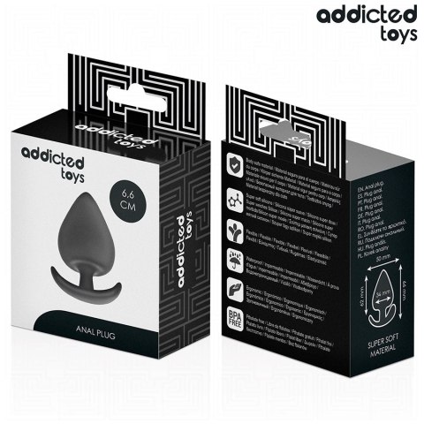 Addicted Toys Plug anatomiczny silikonowy M 6,6 cm czarny