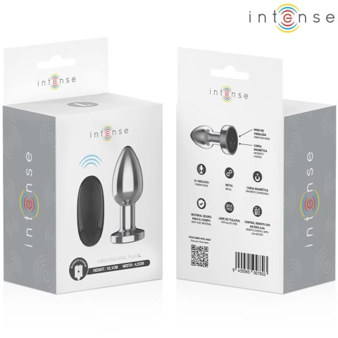 Intense Large Plug Metalowy z 10 Trybami Wibracji i Pilotem L