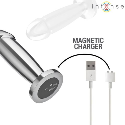 Intense Plug Metalowy M - 10 Trybow Wibracji, Pilot, Aluminium