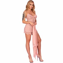 LivCo Corsetti Fashion Hyeona 1710 Babydoll + stringi pudrowy roż XL