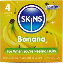 Skins Banana Premium - prezerwatywy smakowe bananowe 4 sztuki