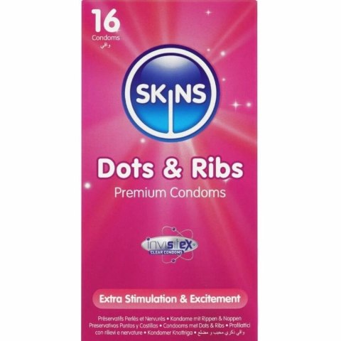 Skins Dots & Ribs Premium prezerwatywy 16 szt. waniliowy zapach