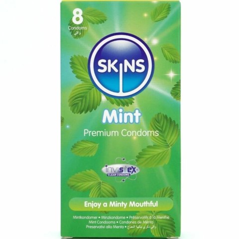 Skins Mint Premium 8 szt. - prezerwatywy miętowe, ultracienkie