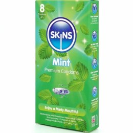 Skins Mint Premium 8 szt. - prezerwatywy miętowe, ultracienkie