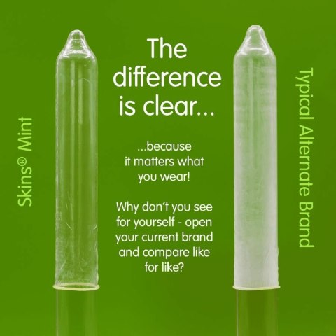 Skins Mint Premium 8 szt. - prezerwatywy miętowe, ultracienkie
