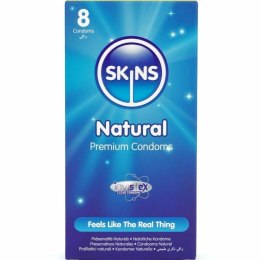 Skins Natural 8 szt. - ultracienkie prezerwatywy premium waniliowe