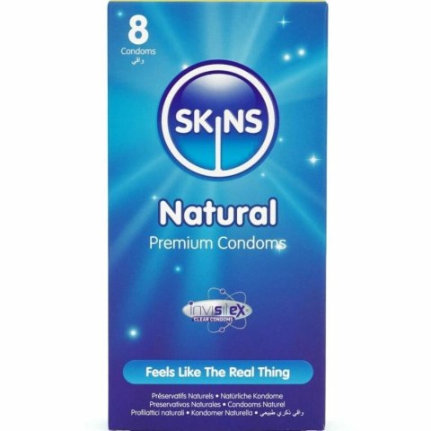 Skins Natural 8 szt. - ultracienkie prezerwatywy premium waniliowe