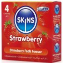 Skins Strawberry Premium - prezerwatywy truskawkowe 4 szt. ultracienkie