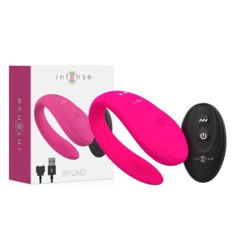 Intense Bruno Partner Double Pleasure rożowy - podwojny system wibracji, pilot