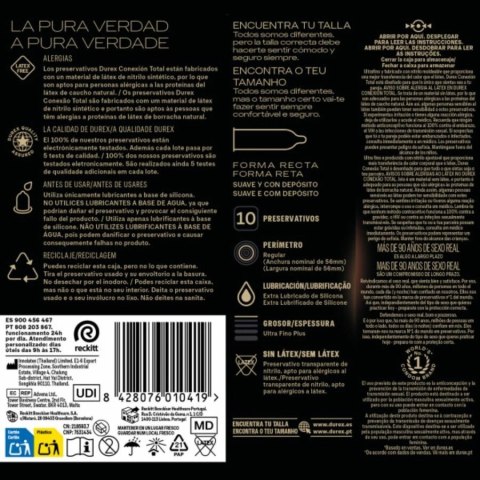 Durex Total Connection Ultra Fine Plus Bez Lateksu 10 szt. ultracienkie