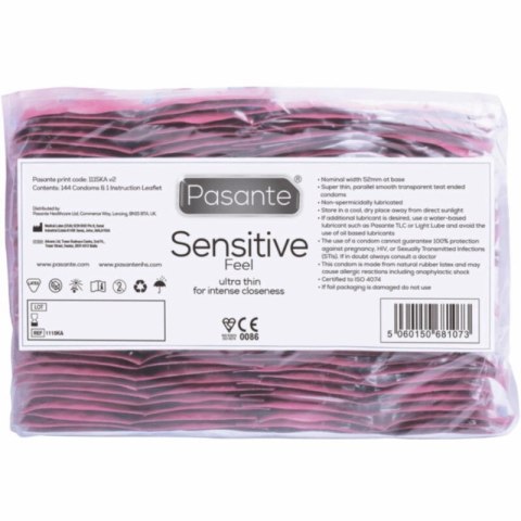Pasante Sensitive Feel Ultra-Cienkie Prezerwatywy 144 szt. Lateksowe