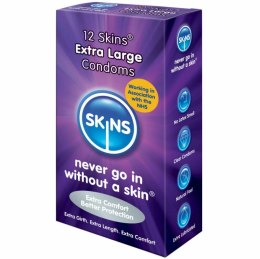 Skins Extra Large 12 szt. - prezerwatywy powiększone, bez zapachu lateksu