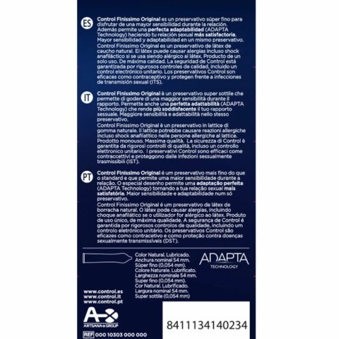 Control Finissimo prezerwatywy ultracienkie 6 sztuk, lateksowe 54 mm