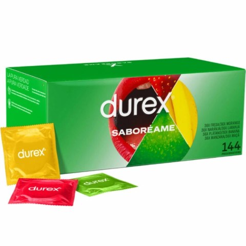 Durex Pleasure Fruits 144 szt. Kolorowe prezerwatywy o smakach owocowych