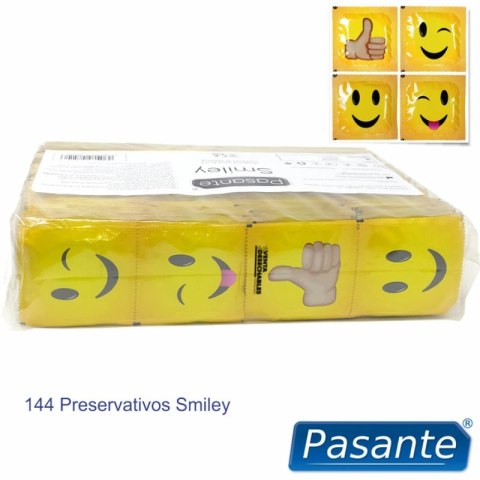 Pasante Smiley Torba 144 szt. prezerwatywy lateksowe 54mm
