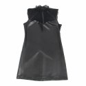 SUBBLIME 957544 Sukienka PU Skorzana z Koronkowym Kołnierzykiem Czarna S/M