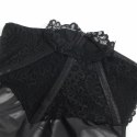 SUBBLIME 957544 Sukienka PU Skorzana z Koronkowym Kołnierzykiem Czarna S/M