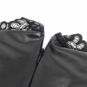SUBBLIME 957544 Sukienka PU Skorzana z Koronkowym Kołnierzykiem Czarna S/M