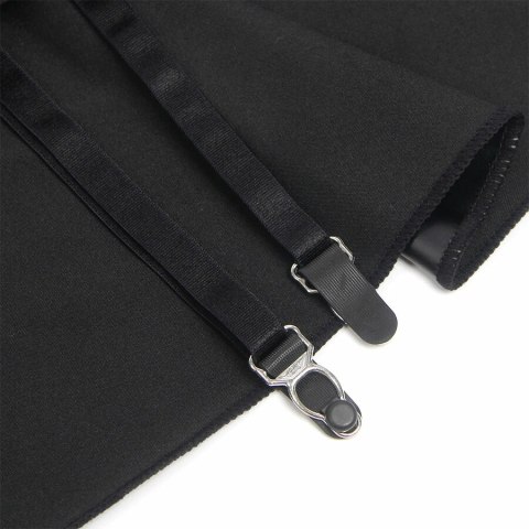 SUBBLIME Sukienka Czarna Skorzana z Koronką i Zamkiem L/XL