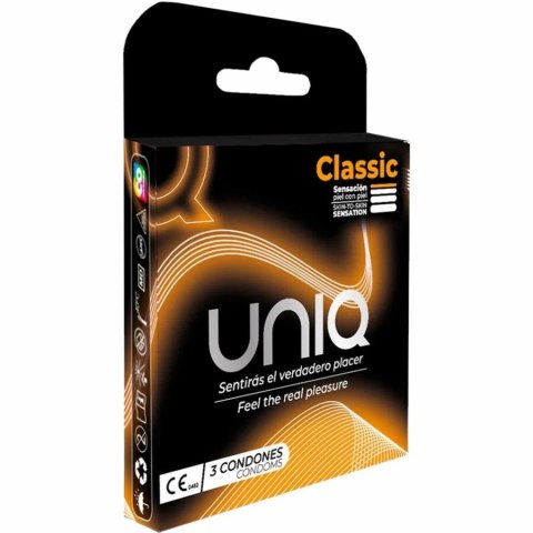 Uniq Classic Bezlateksowe Prezerwatywy 3 szt. ultracienkie przezroczyste