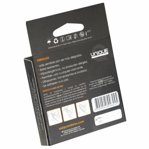 Uniq Classic Bezlateksowe Prezerwatywy 3 szt. ultracienkie przezroczyste