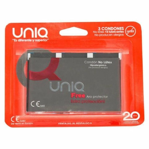 Uniq Free prezerwatywy nielateksowe z pierścieniem ochronnym 3 sztuki