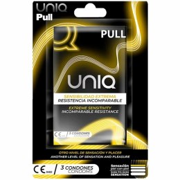 Uniq Pull prezerwatywy bezlateksowe z paskami, 3 sztuki, rozmiar regularny