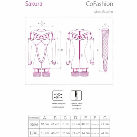 Livco Corsetti Fashion Sakura CF90357 komplet z koronką i rękawiczkami L/XL czarny