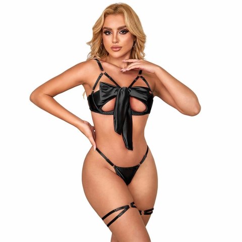 SUBBLIME 955199 Komplet bielizny z regulowaną kokardą czarny S/M