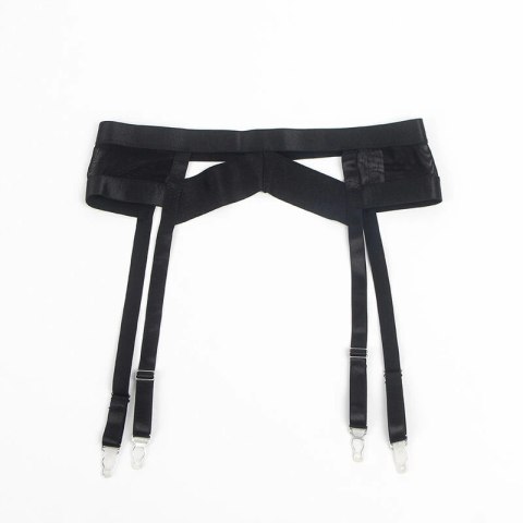 SUBBLIME 955236 Czarny komplet bielizny z pasem do pończoch S/M