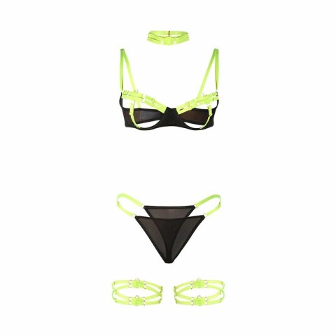 SUBBLIME 955281 Komplet z Naszyjnikiem i Detalami Fluorescencyjny Zielony L/XL