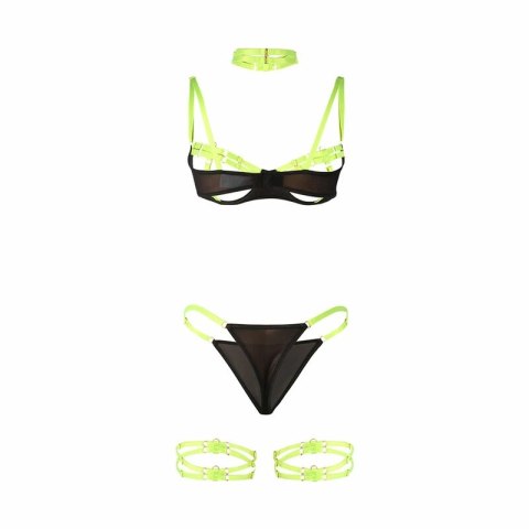 SUBBLIME 955281 Komplet z Naszyjnikiem i Detalami Fluorescencyjny Zielony L/XL