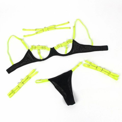 SUBBLIME 955281 Komplet z Naszyjnikiem i Detalami Fluorescencyjny Zielony L/XL