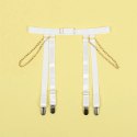 Subblime 954284 Body z łańcuszkami i pasem do pończoch białe S/M