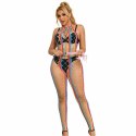 Subblime Rainbow Halter Sukienka Mesh, Jeden Rozmiar, Wielokolorowa
