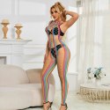 Subblime Rainbow Halter Sukienka Mesh, Jeden Rozmiar, Wielokolorowa