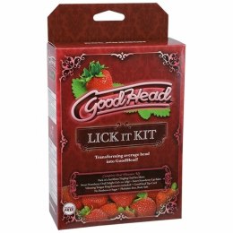 Doc Johnson GoodHead Zestaw Lick It Truskawkowy - Akcesoria do pielęgnacji ust