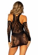 Leg Avenue Mini Dress z Dopasowanymi Rękawiczkami Czarny S/M