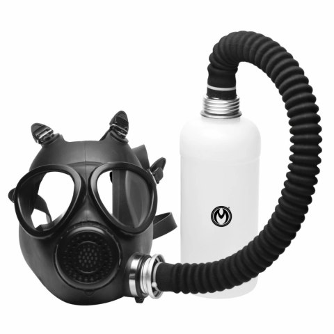 XR Brands Inhaler Gas Mask Black & White - silikonowa maska z butelką 1L