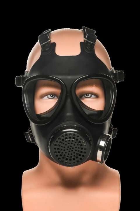 XR Brands Inhaler Gas Mask Black & White - silikonowa maska z butelką 1L