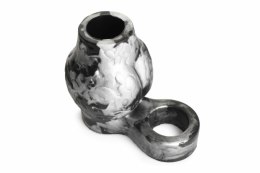 XR Brands Night Prowler silikonowy pierścień z podwojną kulą szary