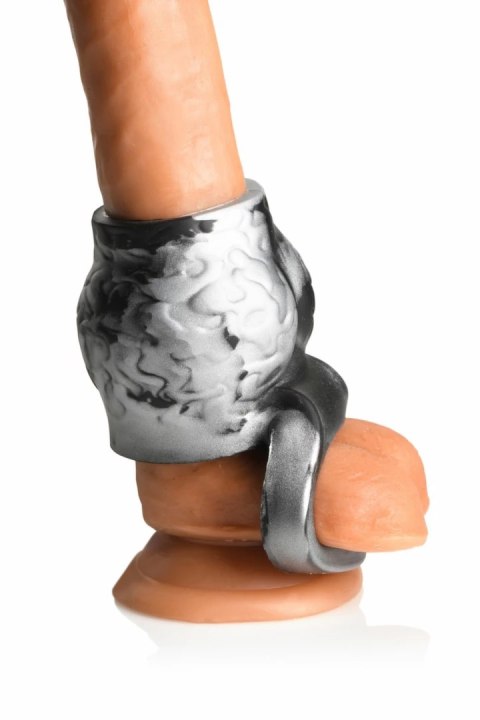 XR Brands Night Prowler silikonowy pierścień z uchwytem szary